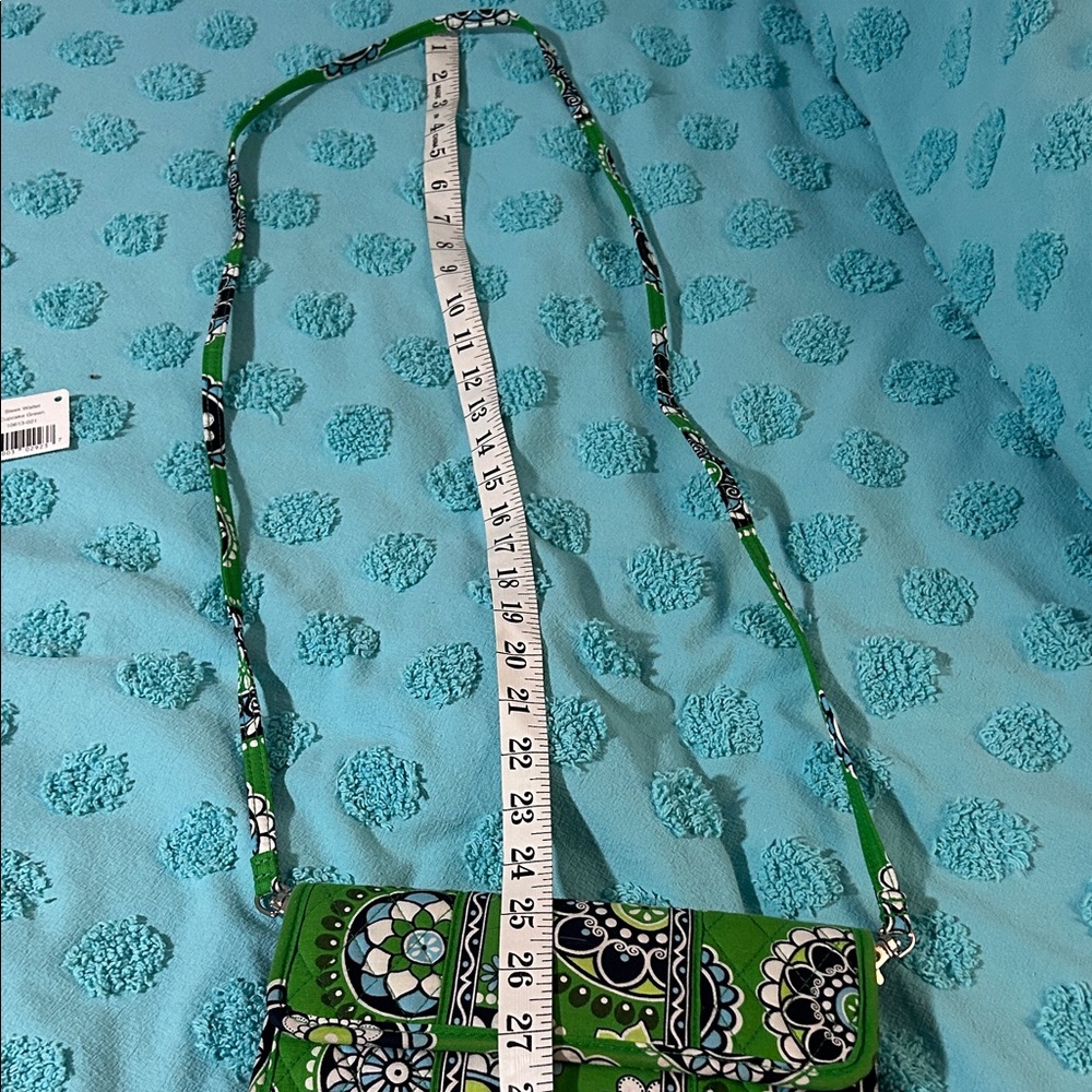 Vera Bradley Green Floral Print Crossbody Wallet - Picture 7 of 7